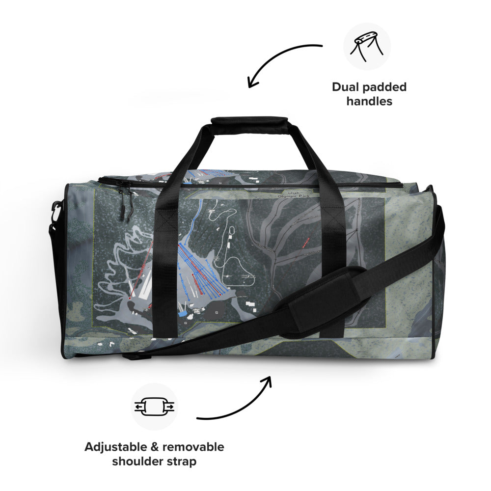 Utah Olympic Park, Utah Ski Trail Map Printed Duffle Bag
