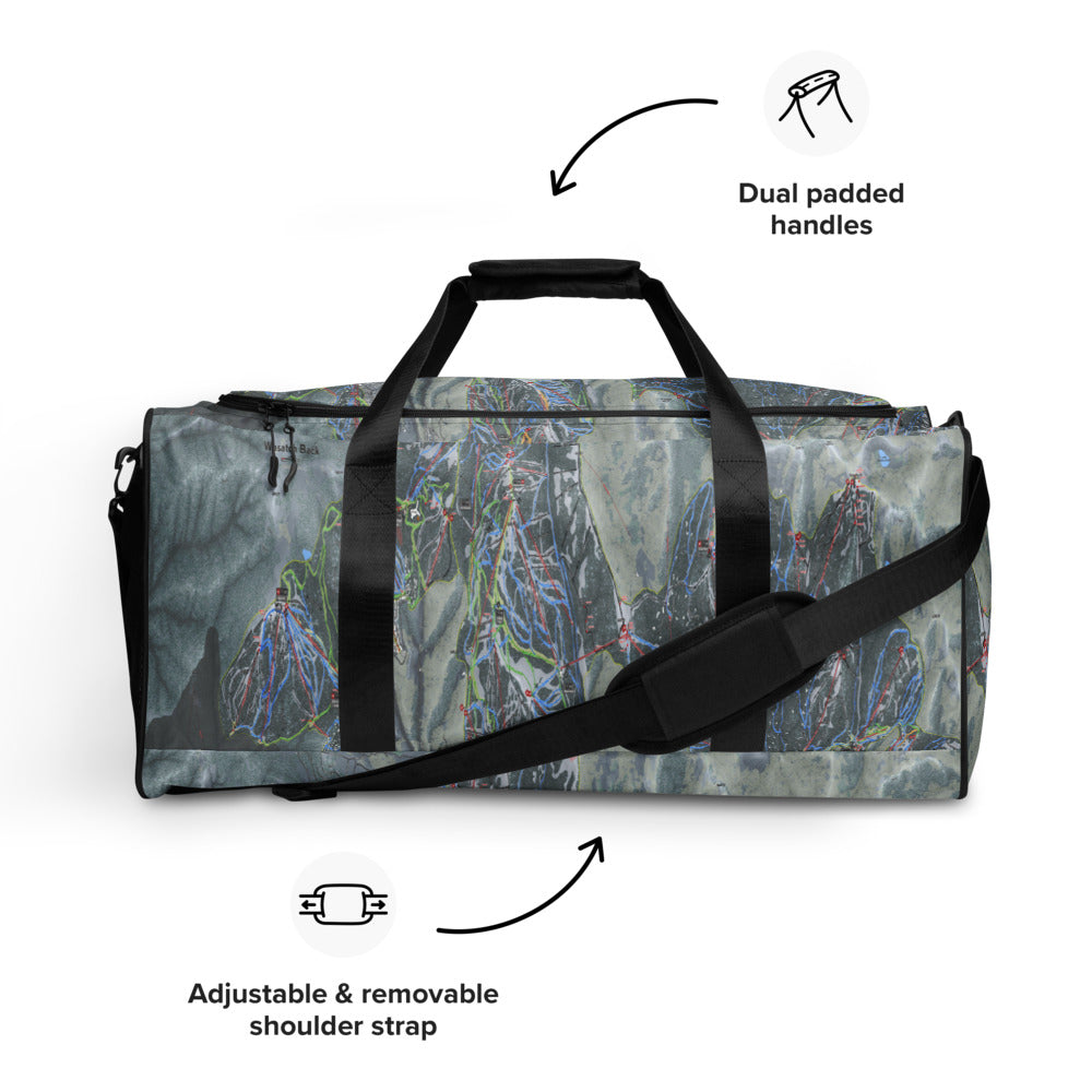 Wasatch Back, Utah Ski Trail Map Printed Duffle Bag