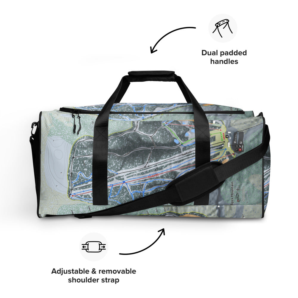 Bigrock Mountain, Maine Ski Trail Map Duffle Bag - Powderaddicts