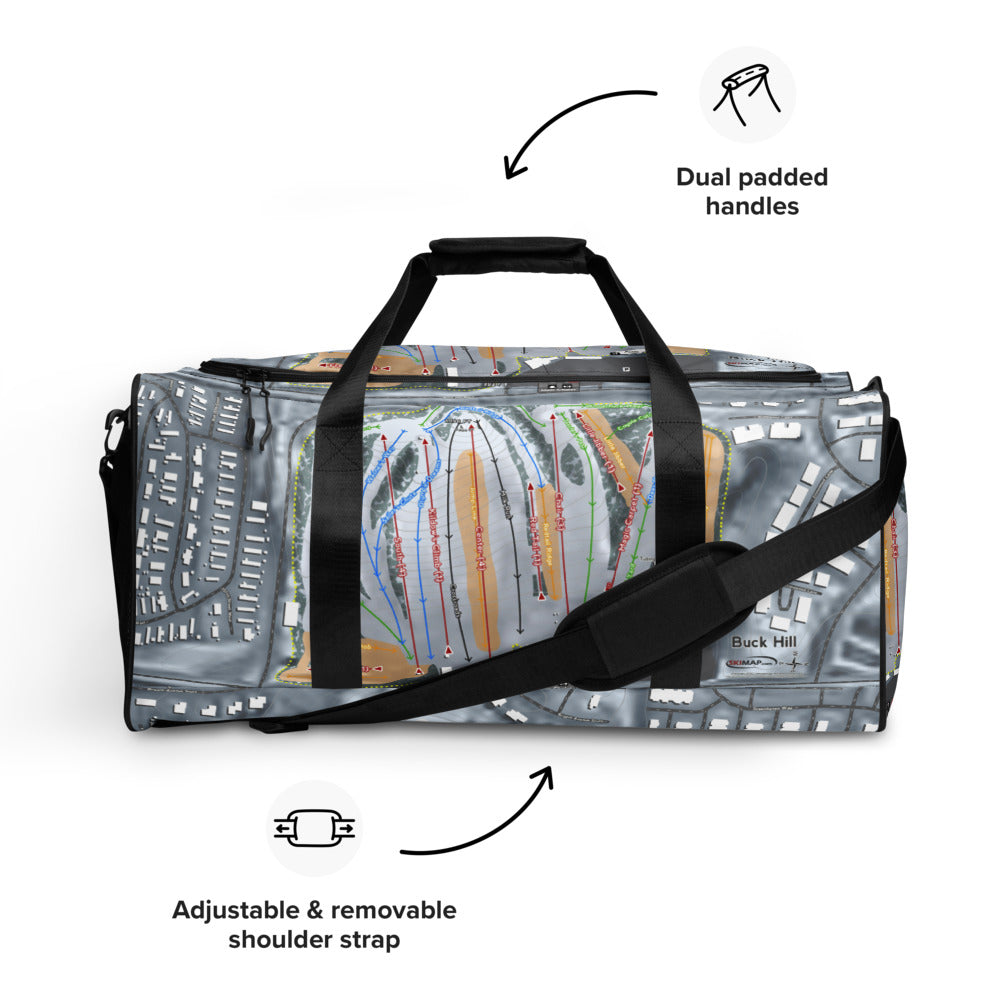 Buck Hill, Minnesota Ski Trail Map Duffle Bag
