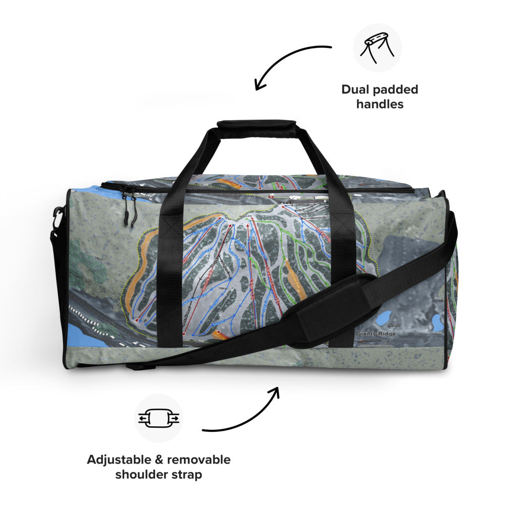 Giants Ridge, Minnesota Ski Trail Map Duffle Bag