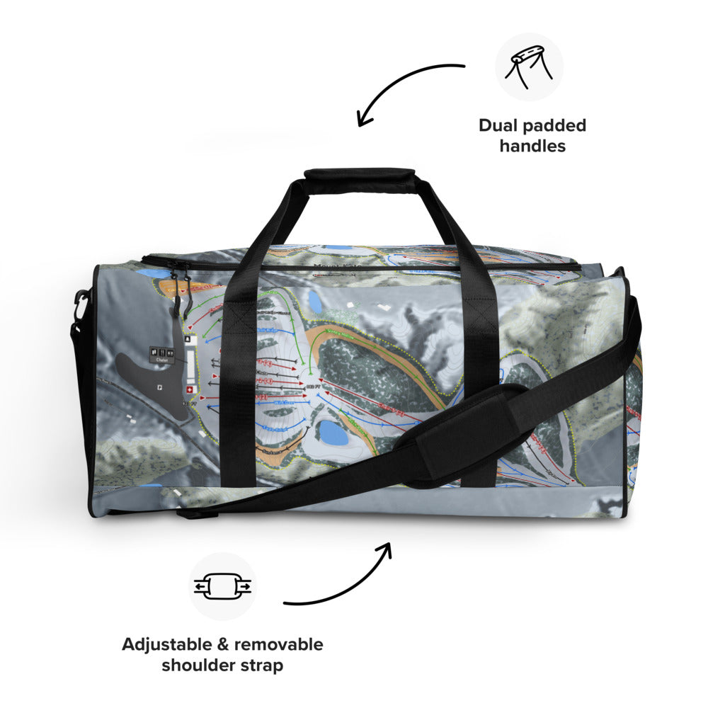 Mount Kato, Minnesota Ski Trail Map Duffle Bag - Powderaddicts