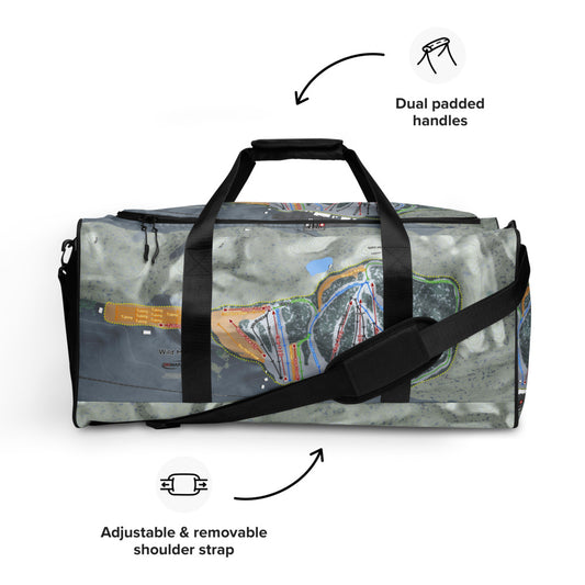 Wild Mountain, Minnesota Ski Trail Map Duffle Bag - Powderaddicts