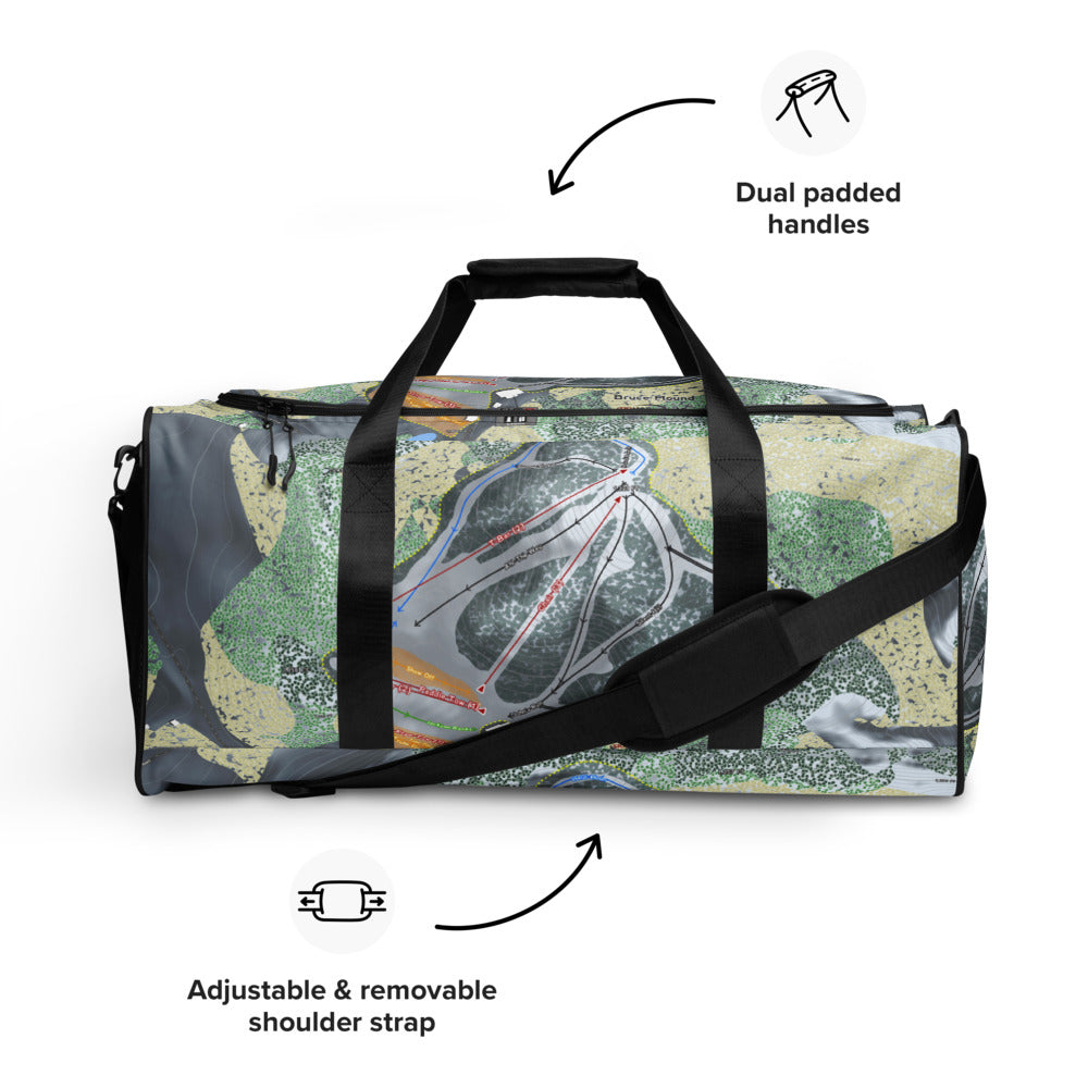 Bruce Mound, Wisconsin Ski Trail Map Duffle Bag