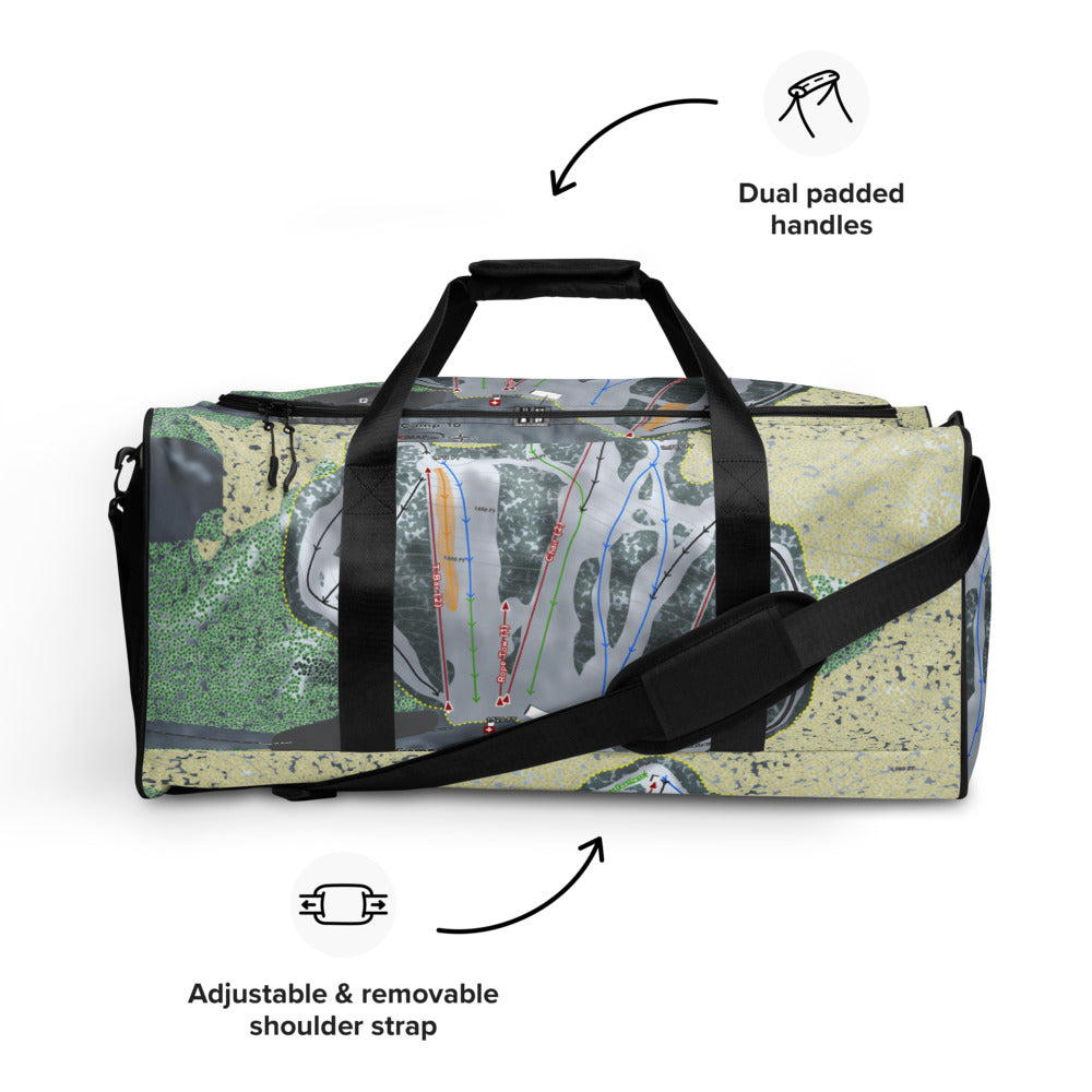 Camp 10, Wisconsin Ski Trail Map Duffle Bag - Powderaddicts