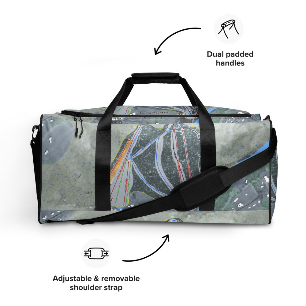 Spring Mountain, Pennsylvania Ski Trail Map Duffle Bag - Powderaddicts