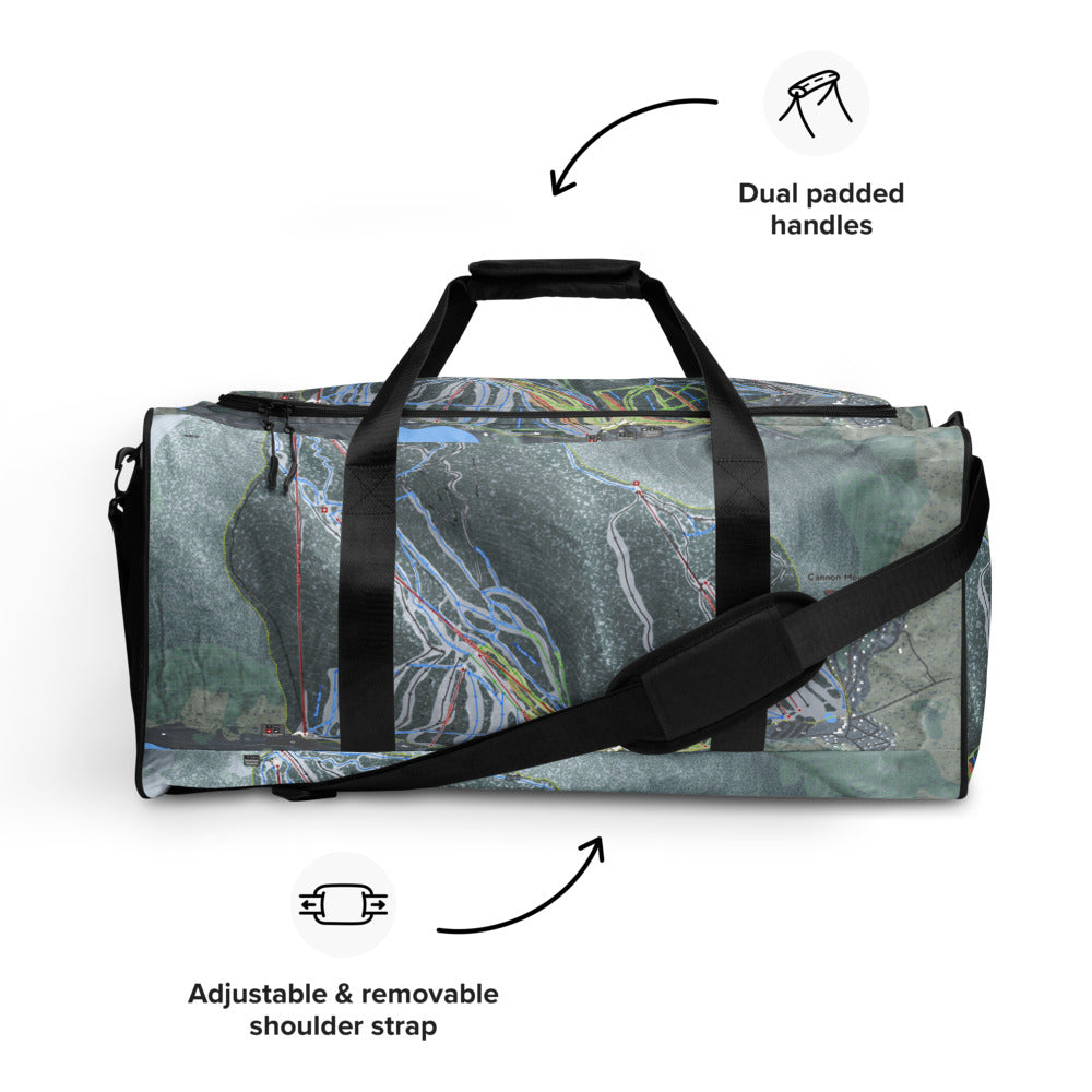 Cannon Mountain,  New Hampshire Ski Trail Map Duffle Bag