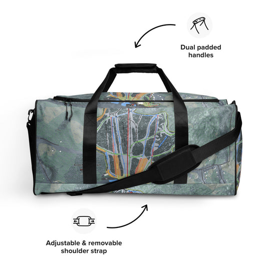 Crotched Mountain, New Hampshire Ski Trail Map Duffle Bag - Powderaddicts