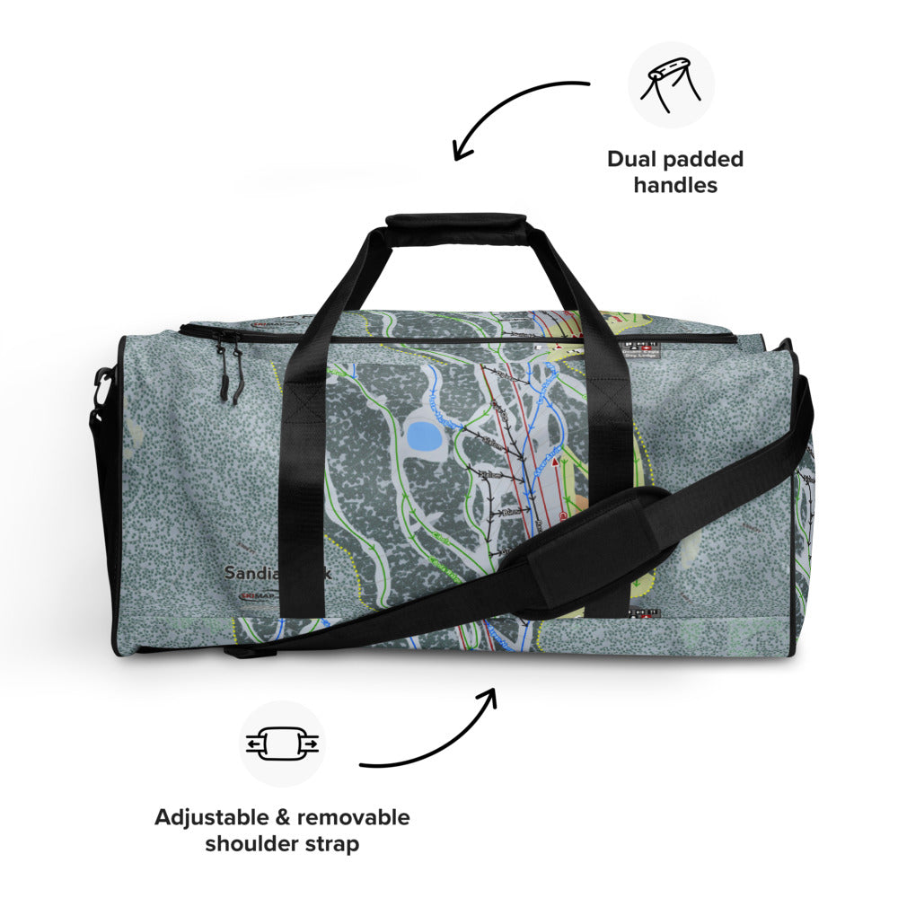 Sandia Peak, New Mexico Ski Trail Map Duffle Bag