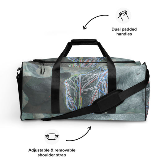 Waterville Valley, New Hampshire Ski Trail Map Duffle Bag - Powderaddicts