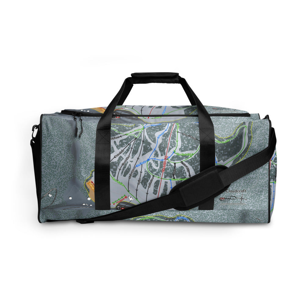 Ski Cloudcroft, New Mexico Ski Trail Map Duffle Bag - Powderaddicts