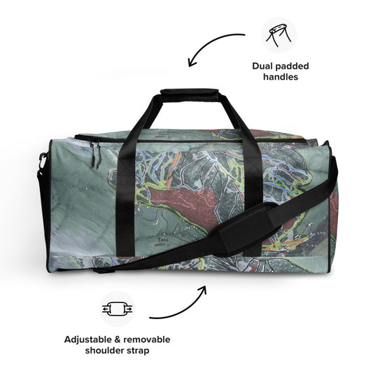 Taos, New Mexico Ski Trail Map Duffle Bag - Powderaddicts