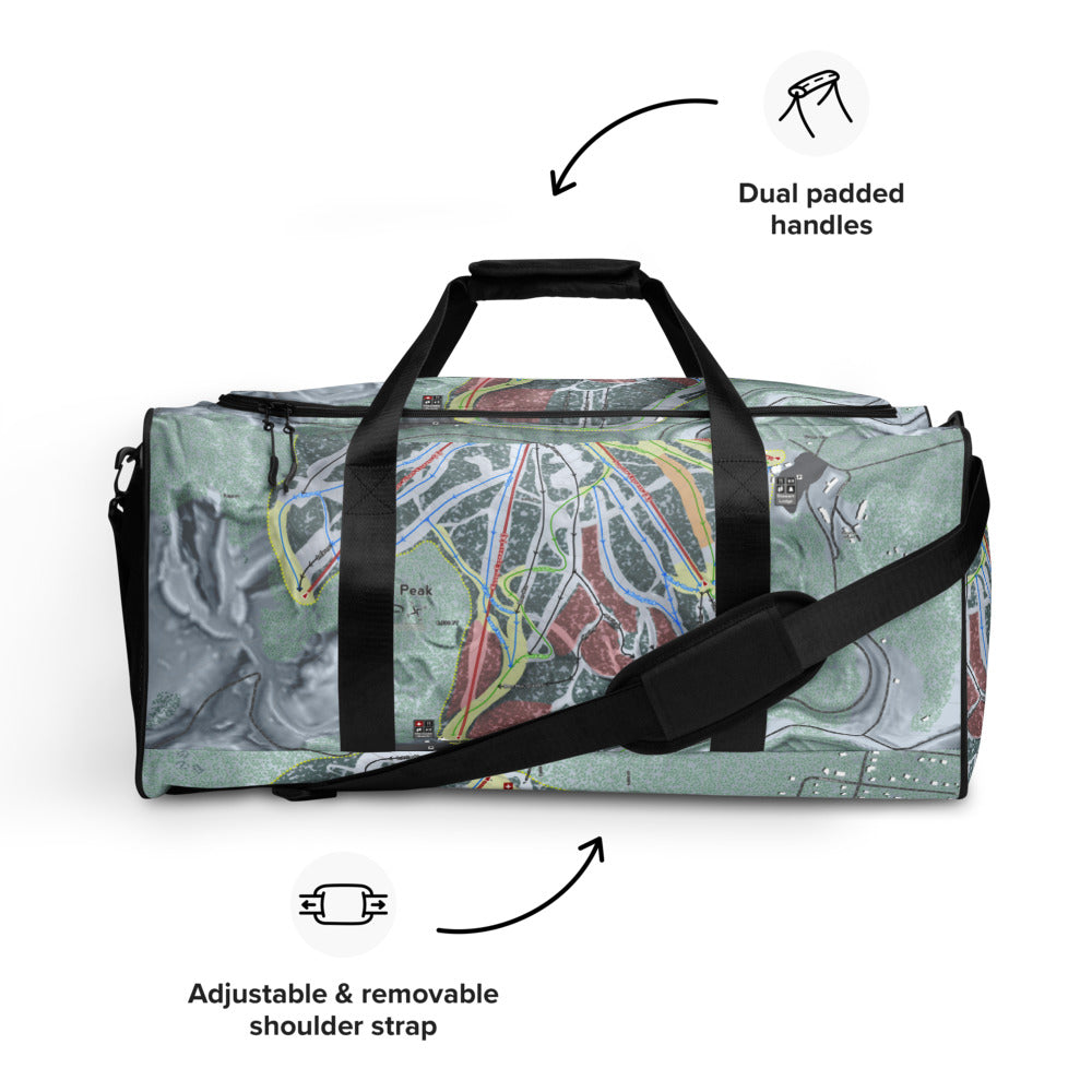 Terry Peak, South Dakota Ski Trail Map Duffle Bag - Powderaddicts
