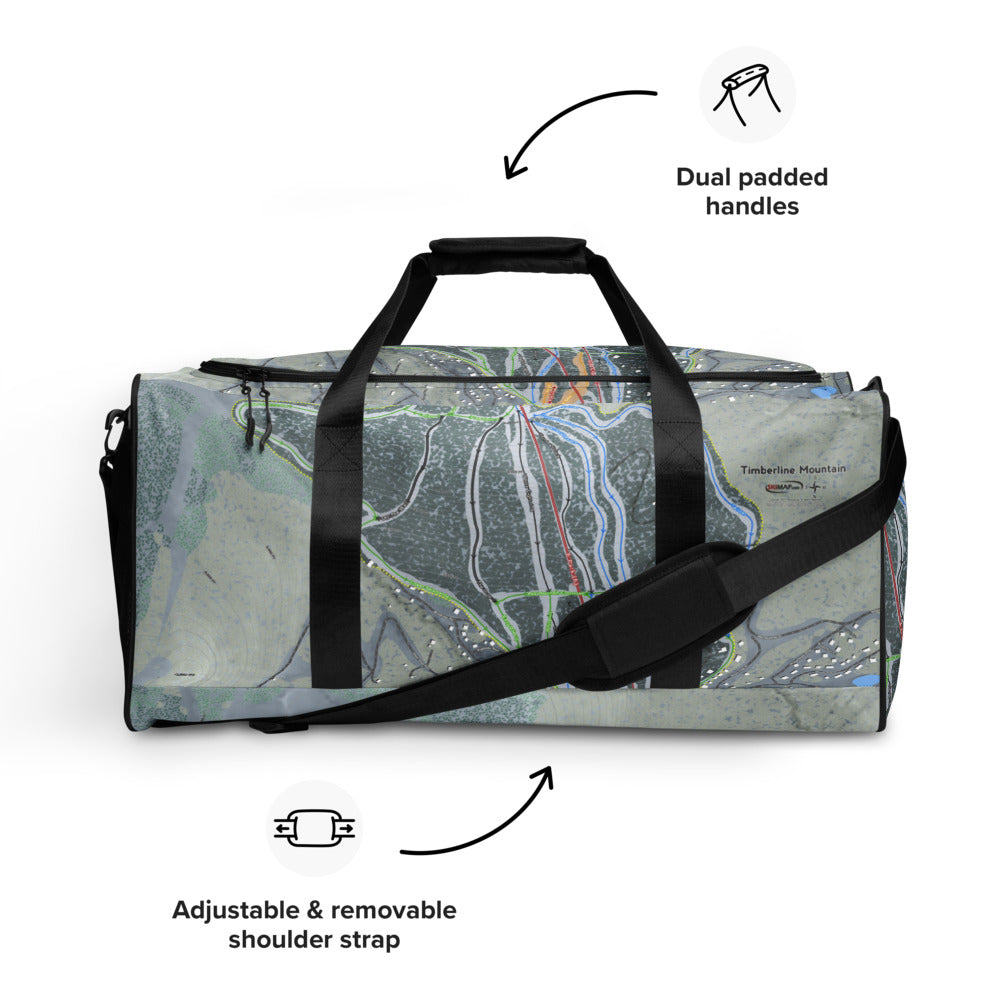 Timberline Mountain, West Virginia Ski Trail Map Duffle Bag - Powderaddicts