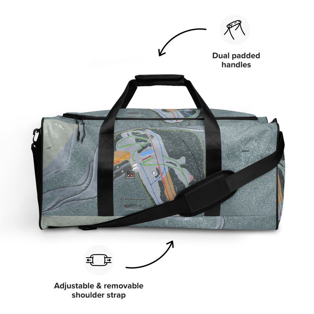 Echo Mountain,  Colorado Ski Trail Map Duffle Bag - Powderaddicts