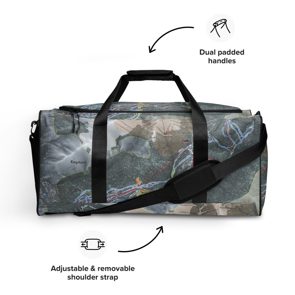 Keystone, Colorado Ski Trail Map Duffle Bag - Powderaddicts