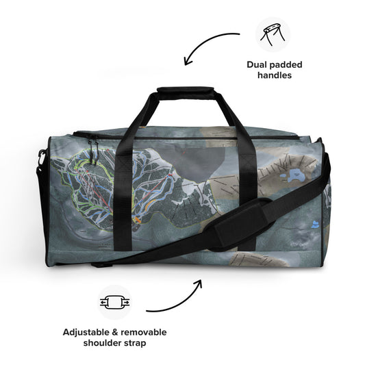 Monarch Mtn, Colorado Ski Trail Map Duffle Bag - Powderaddicts