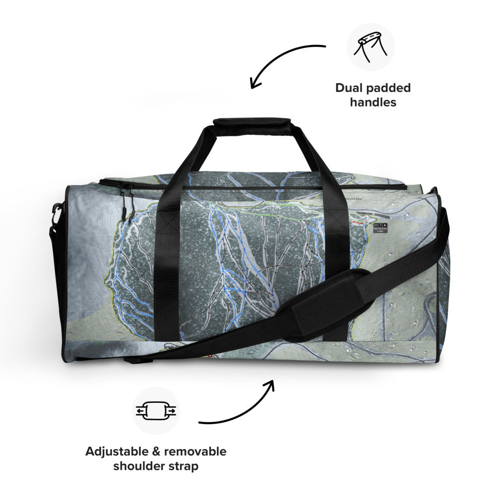 Moose Mountain, Alaska Ski Trail Map Duffle Bag - Powderaddicts
