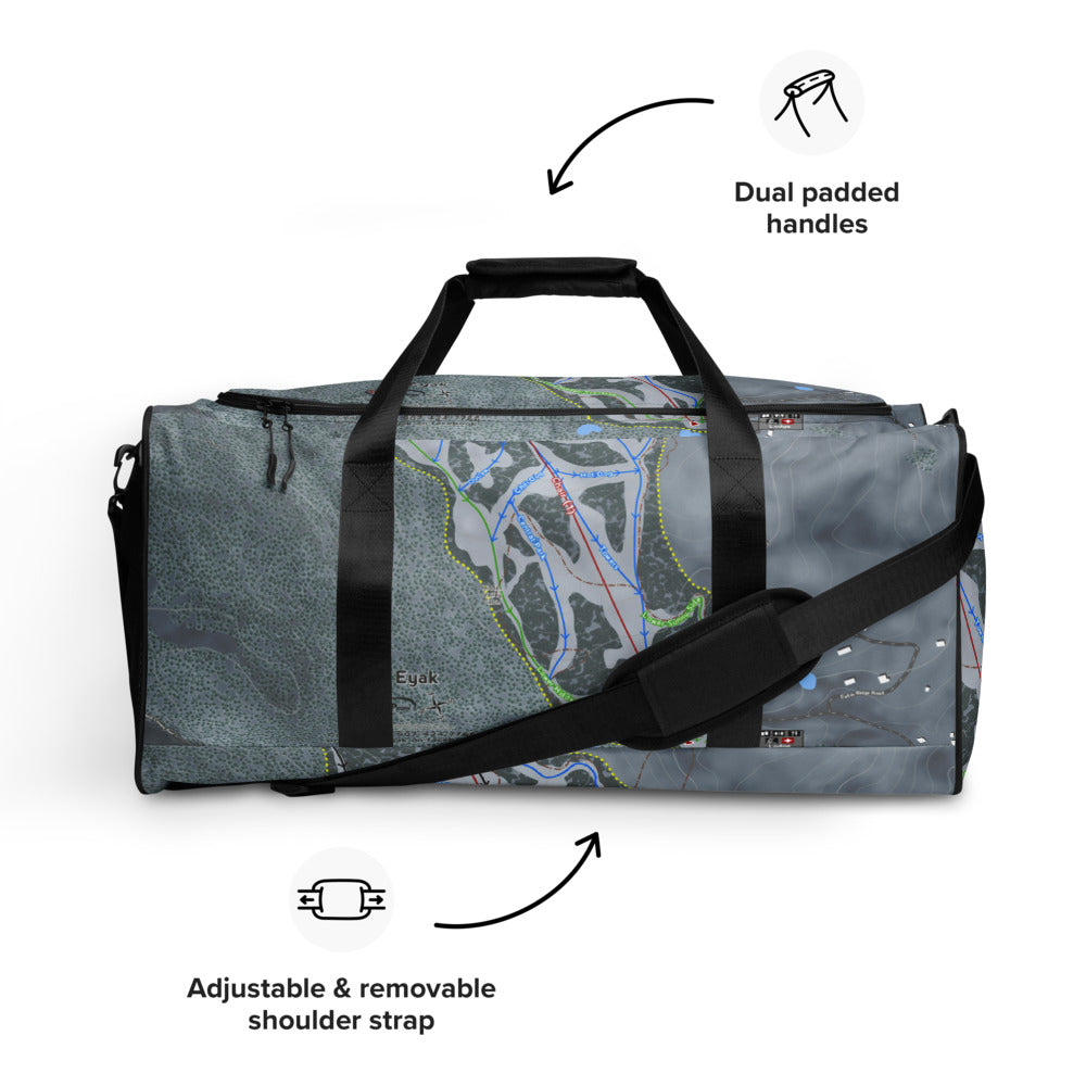Mt Eyak, Alaska Ski Trail Map Duffle Bag - Powderaddicts