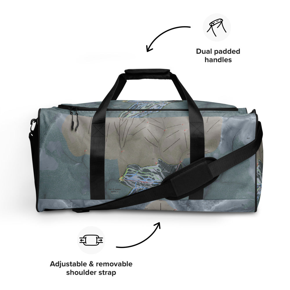 Ski Cooper, Colorado Ski Trail Map Duffle Bag - Powderaddicts