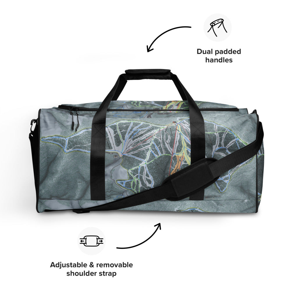 49 Deg North, Washington Ski Trail Map Duffle Bag - Powderaddicts