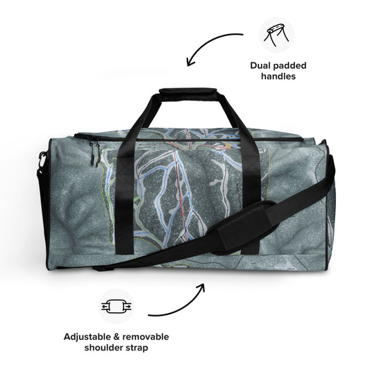 Bluewood, Washington Ski Trail Map Duffle Bag - Powderaddicts