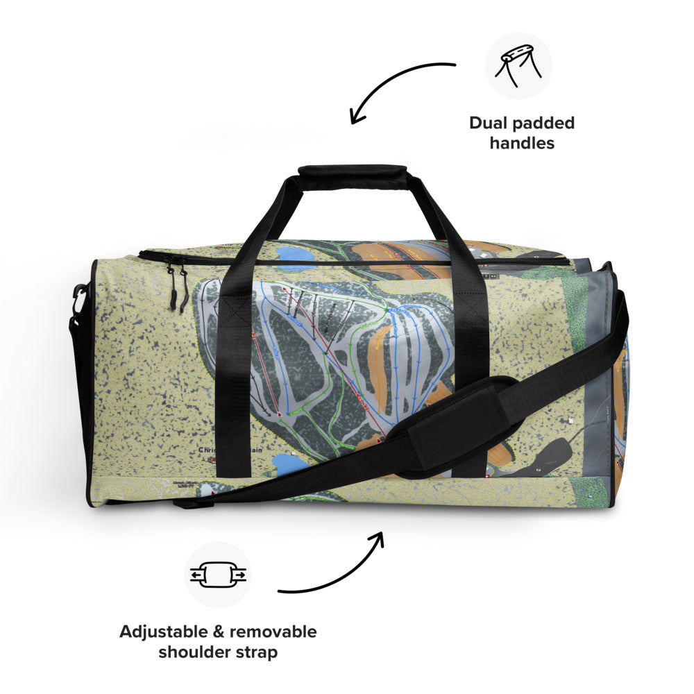 Christie, Wisconsin Ski Trail Map Duffle Bag - Powderaddicts