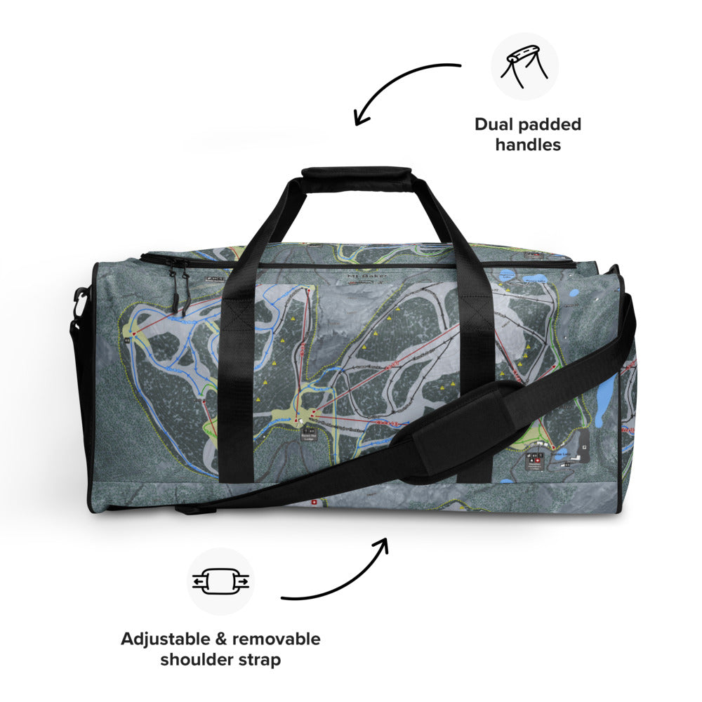 Mt Baker,  Washington Ski Trail Map Duffle Bag