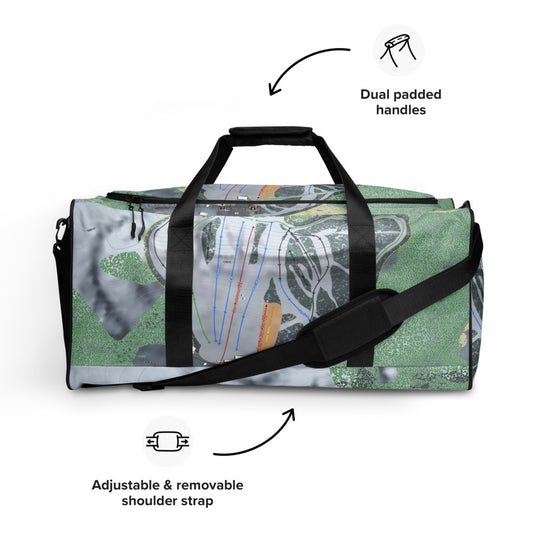 Mount Ashwabay, Wisconsin Ski Trail Map Duffle Bag - Powderaddicts