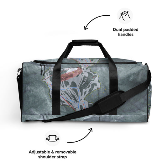 Summit At Snoqualmie Alpental, Washington Ski Trail Map Duffle Bag - Powderaddicts