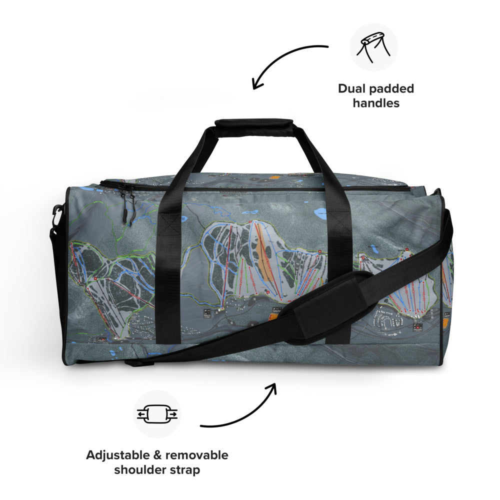 Summit At Snoqualmie,  Washington Ski Trail Map Duffle Bag - Powderaddicts