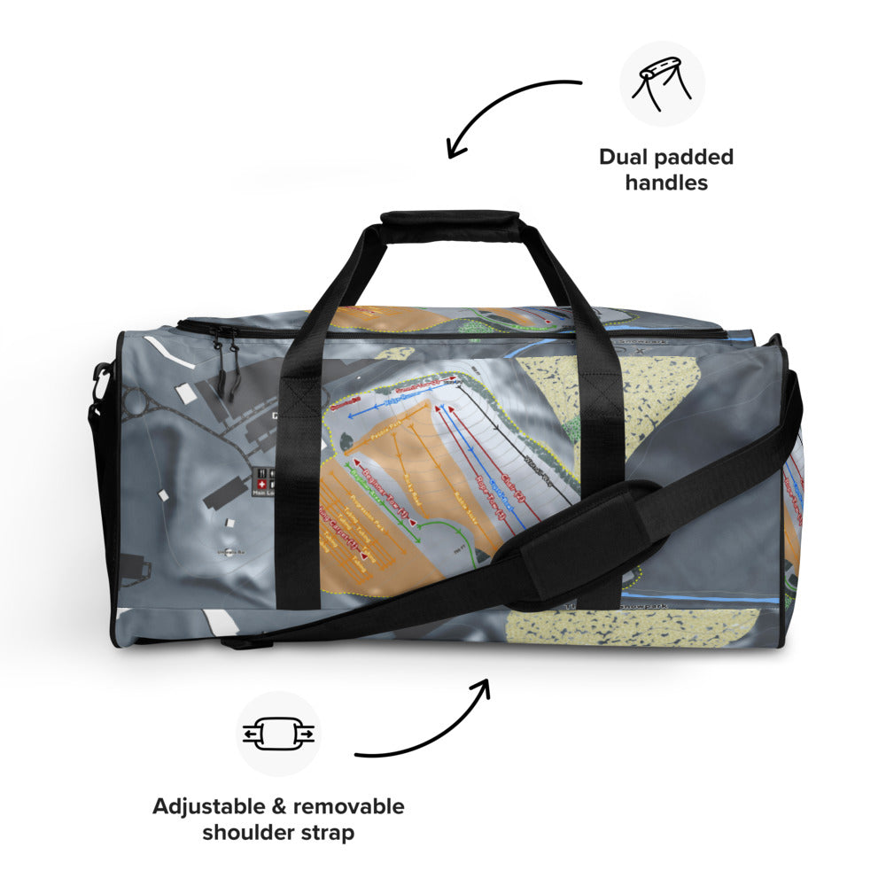 The Rock Snowpark, Wisconsin Ski Trail Map Duffle Bag - Powderaddicts
