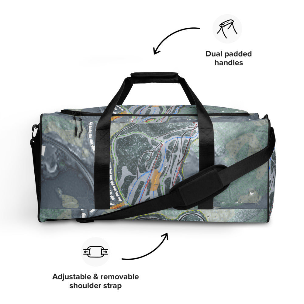 Bousquet, Massachusetts Ski Trail Map Duffle Bag - Powderaddicts