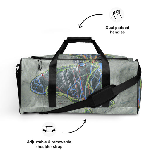 Jiminy Peak, Massachusetts Ski Trail Map Duffle Bag - Powderaddicts