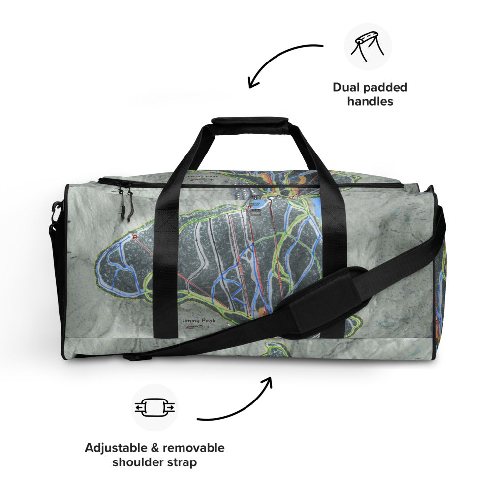 Jiminy Peak, Massachusetts Ski Trail Map Duffle Bag - Powderaddicts