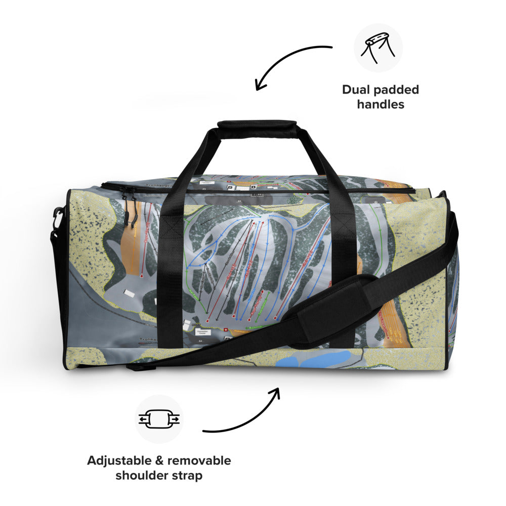 Trollhaugen, Wisconsin Ski Trail Map Duffle Bag