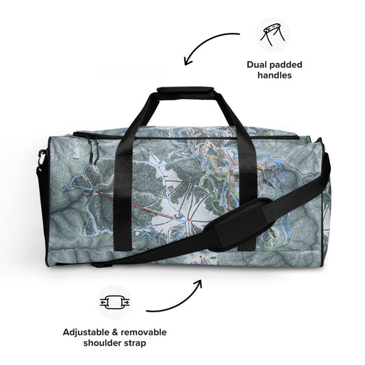 Bogus Basin, Idaho Ski Trail Map Duffle Bag - Powderaddicts