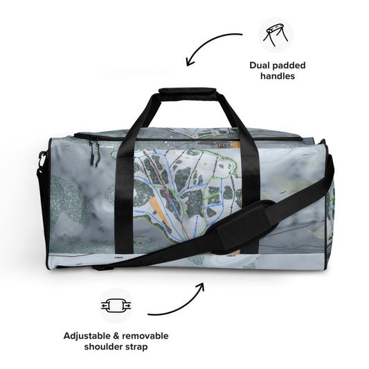 Magic Mountain, Idaho Ski Trail Map Duffle Bag - Powderaddicts