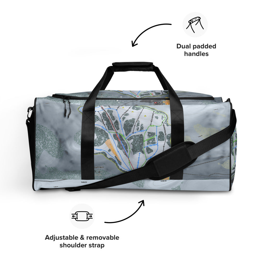 Magic Mountain, Idaho Ski Trail Map Duffle Bag - Powderaddicts