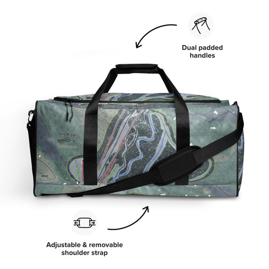 Otis Ridge, Massachusetts Ski Trail Map Duffle Bag - Powderaddicts