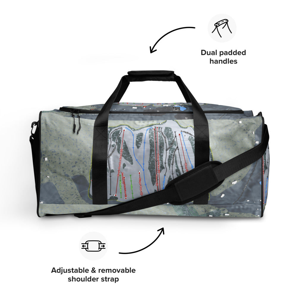 Ski Bradford, Massachusetts Ski Trail Map Duffle Bag - Powderaddicts