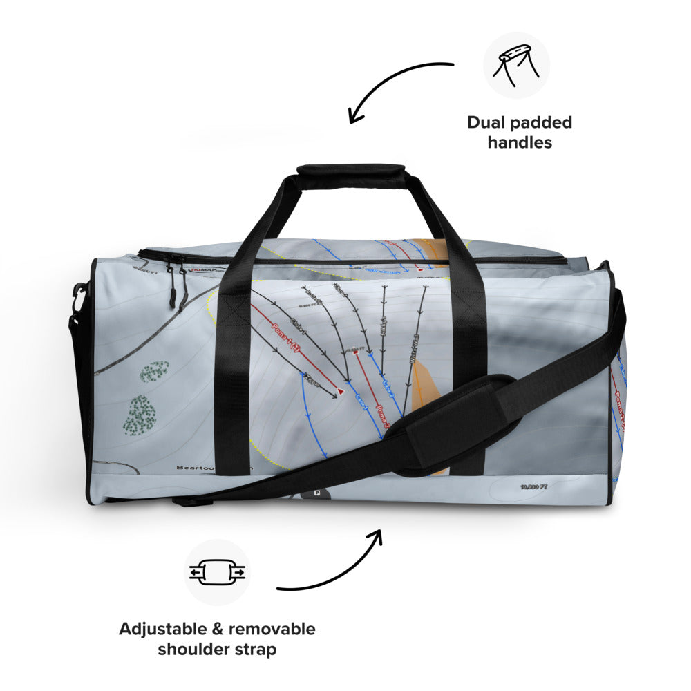 Beartooth Basin, Wyoming Ski Trail Map Duffle Bag