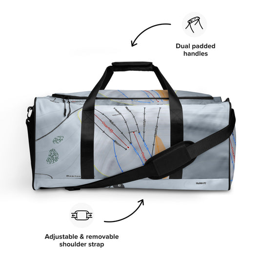 Beartooth Basin, Wyoming Ski Trail Map Duffle Bag - Powderaddicts
