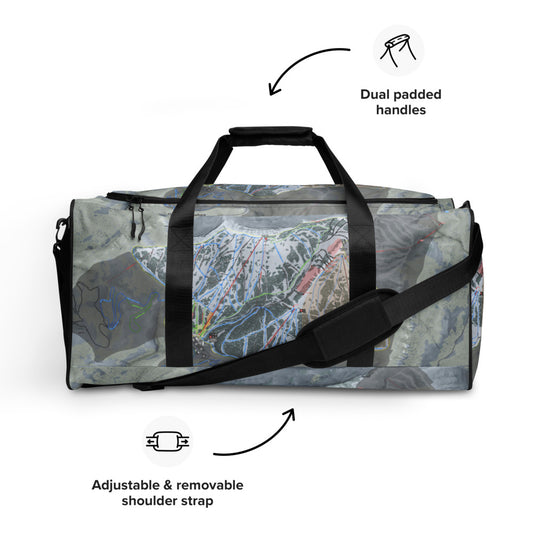 Grand Targhee, Wyoming Ski Trail Map Duffle Bag - Powderaddicts