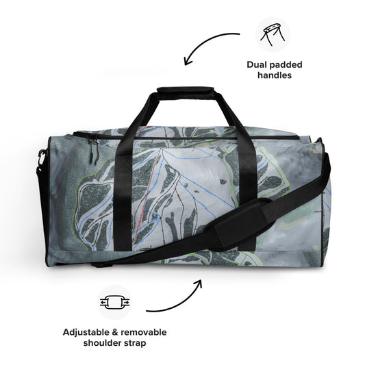 Pine Creek, Wyoming Ski Trail Map Duffle Bag - Powderaddicts