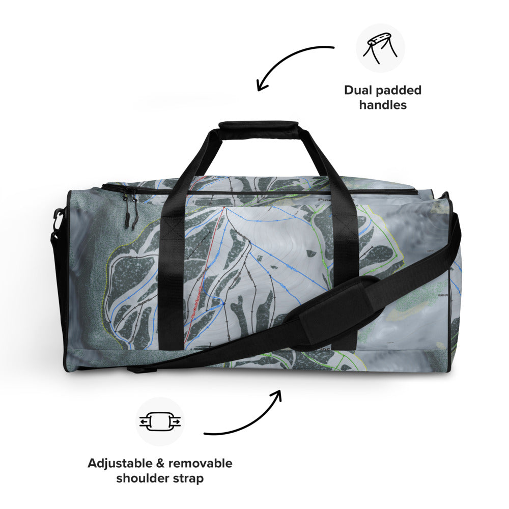 Pine Creek, Wyoming Ski Trail Map Duffle Bag - Powderaddicts