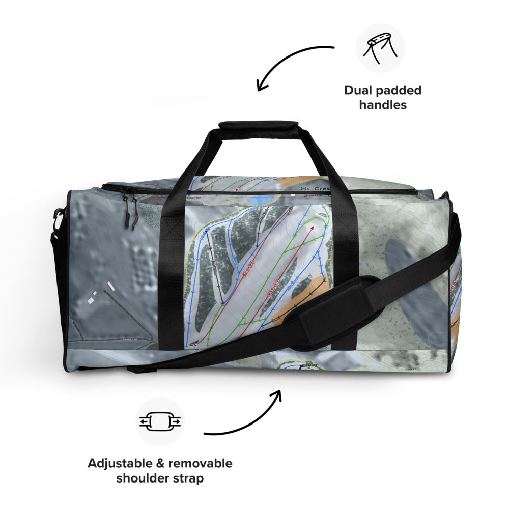 Mt Crescent, Iowa Ski Trail Map Duffle Bag - Powderaddicts