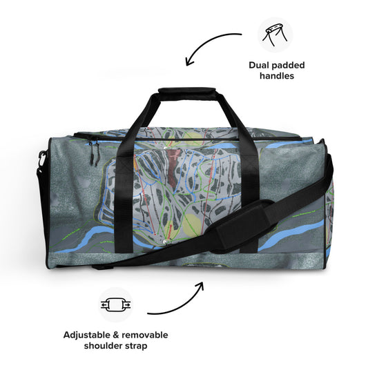 Sleeping Giant, Wyoming Ski Trail Map Duffle Bag - Powderaddicts