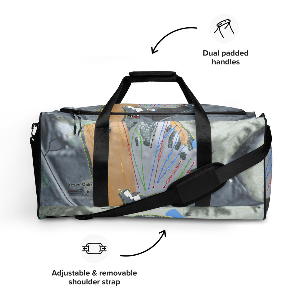 Seven Oaks, Iowa Ski Trail Map Duffle Bag