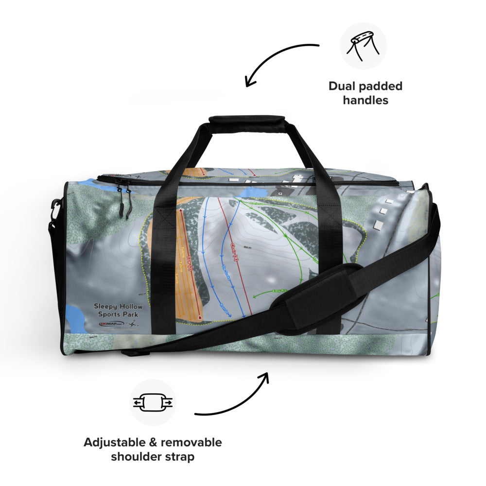 Sleepy Hollow Sports Park, Iowa Ski Trail Map Duffle Bag